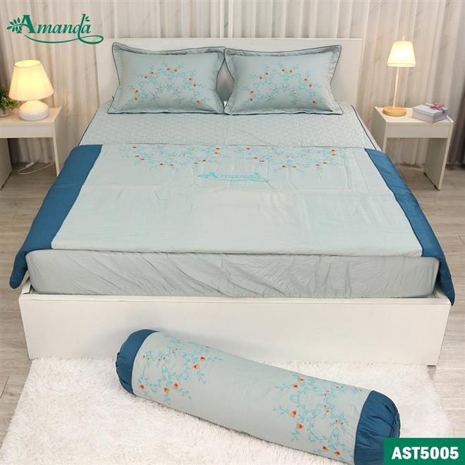 Set Chăn Ga Cotton Lụa Satin Thêu Cao Cấp Set Chăn Ga Cotton Lụa Satin Thêu Cao Cấp