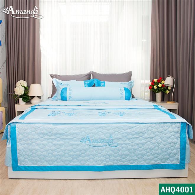 Bộ Chăn Ga Cotton Lụa Satin Thêu Cao Cấp Bộ Chăn Ga Cotton Lụa Satin Thêu Cao Cấp