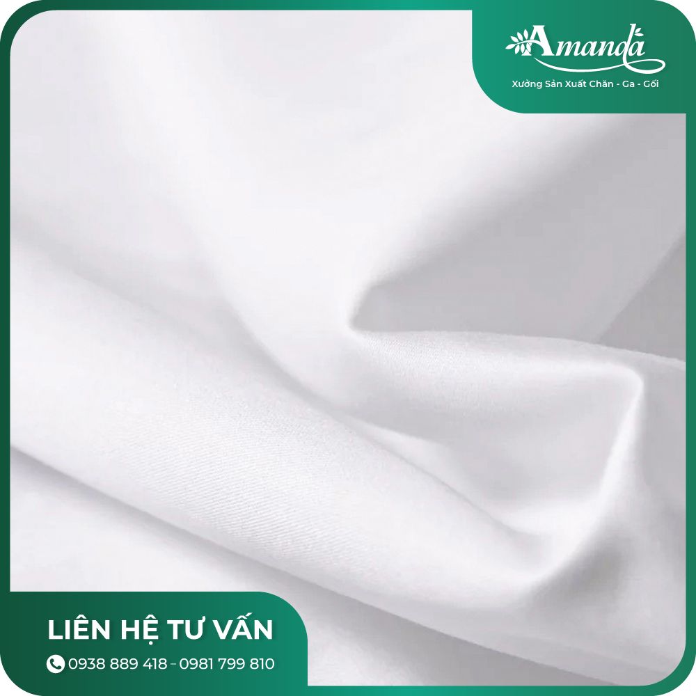 Bộ chăn ga gối khách sạn T400 trắng trơn