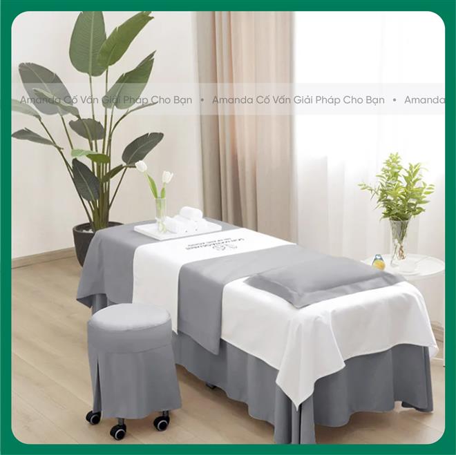Ga Giường Spa Cao Cấp Vải Gấm Ga Giường Spa Cao Cấp Vải Gấm