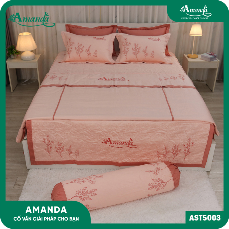 SET GA GIƯỜNG PHỦ THÊU LỤA SATIN AST 5003 SET GA GIƯỜNG PHỦ THÊU LỤA SATIN AST 5003