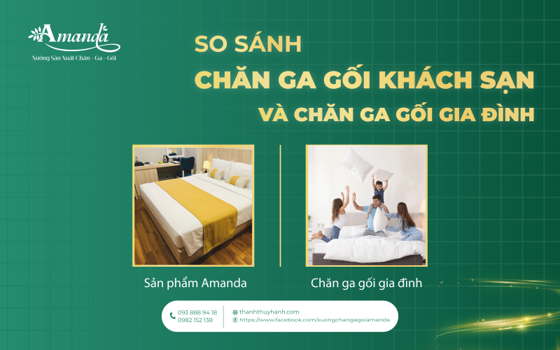 So sánh chăn ga gối khách sạn và chăn ga gối gia đình