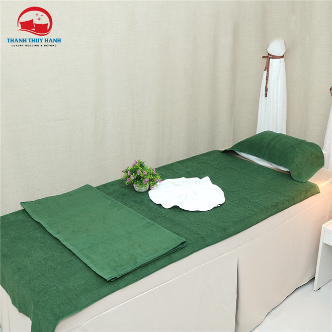 sp Khăn Trải Giường Spa Thêu Logo