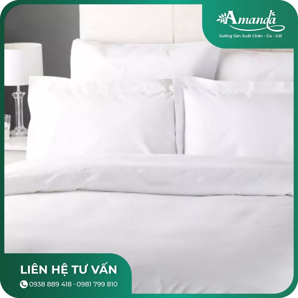 Bộ chăn ga gối khách sạn vải cotton T300