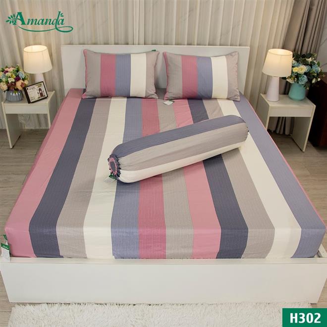 Bộ chăn ga gối chất liệu cotton satin Hàn Quốc)