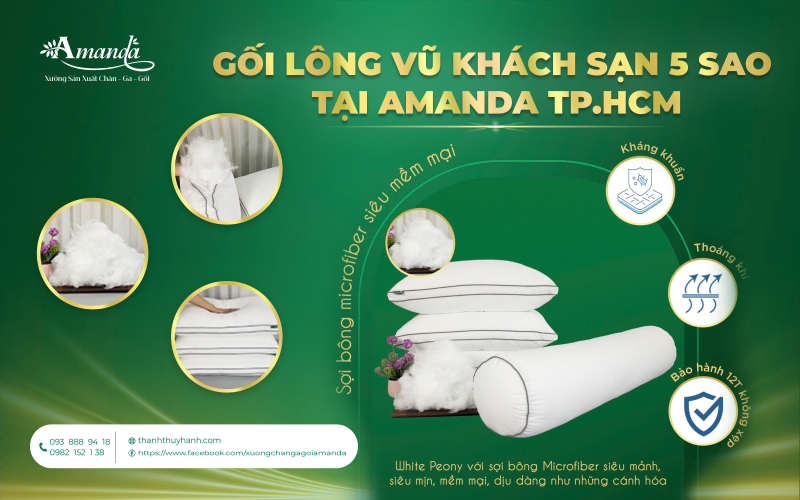 Gối lông vũ khách sạn 5 sao)